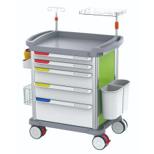 China Manufactured Hospital Equipment ABS Plastic Medical Emergency Trolley